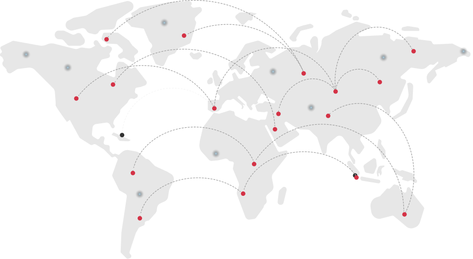 World Map showing global presence